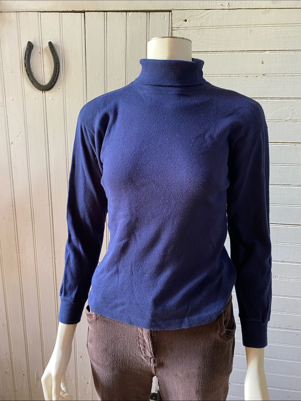 Classic Navy Turtleneck Sweater - Slim Fit